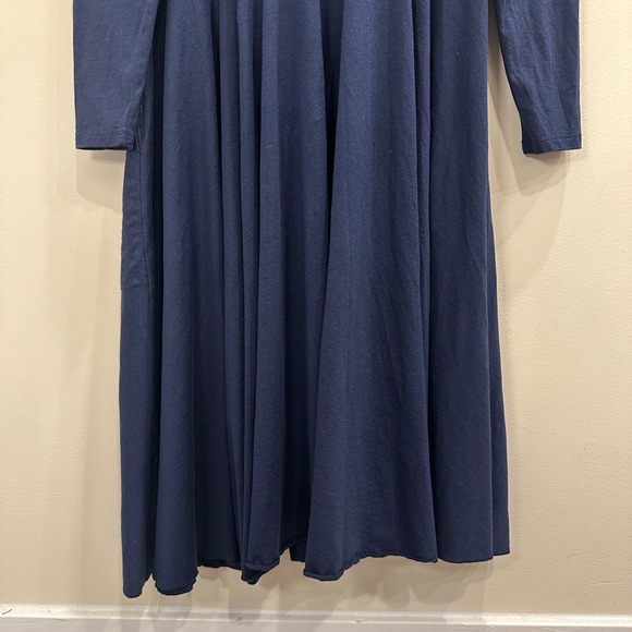 Peruvian Connection Ariana Navy Blue Stretch Jersey Turtleneck Midi Dress Large - Picture 9 of 13